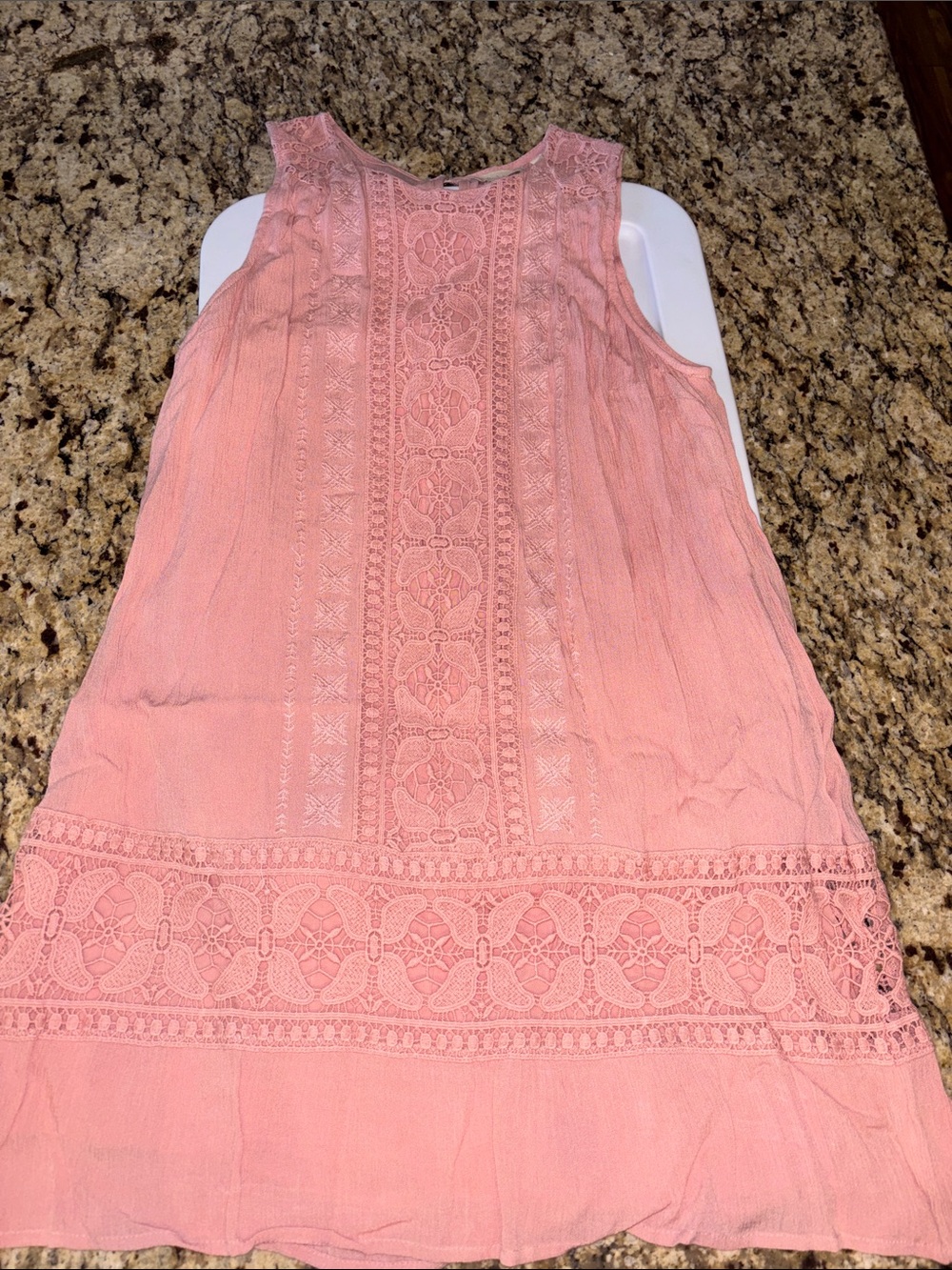 Altar'd State Blush Pink Lace-Trim Midi Dress women’s L